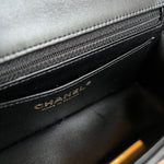 CHANEL Handbag Chanel Black Mini Rectangular Lambskin Quilted Flap LGHW - Redeluxe