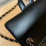 CHANEL Handbag Chanel Black Mini Rectangular Lambskin Quilted Flap LGHW - Redeluxe