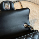CHANEL Handbag Chanel Black Mini Rectangular Lambskin Quilted Flap LGHW - Redeluxe