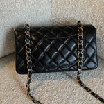CHANEL Handbag Chanel Black Mini Rectangular Lambskin Quilted Flap LGHW - Redeluxe