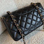 CHANEL Handbag Chanel Black Mini Rectangular Lambskin Quilted Flap LGHW - Redeluxe
