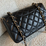 CHANEL Handbag Chanel Black Mini Rectangular Lambskin Quilted Flap LGHW - Redeluxe