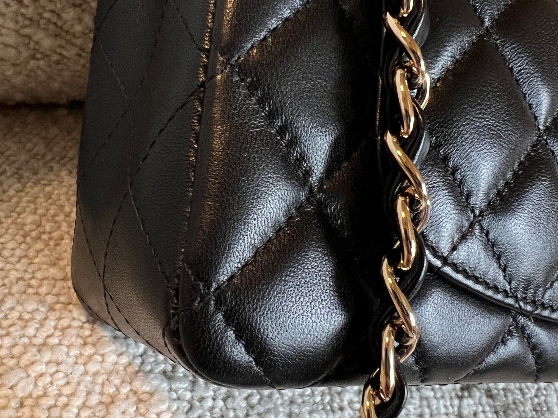 CHANEL Handbag Chanel Black Mini Rectangular Lambskin Quilted Flap LGHW - Redeluxe