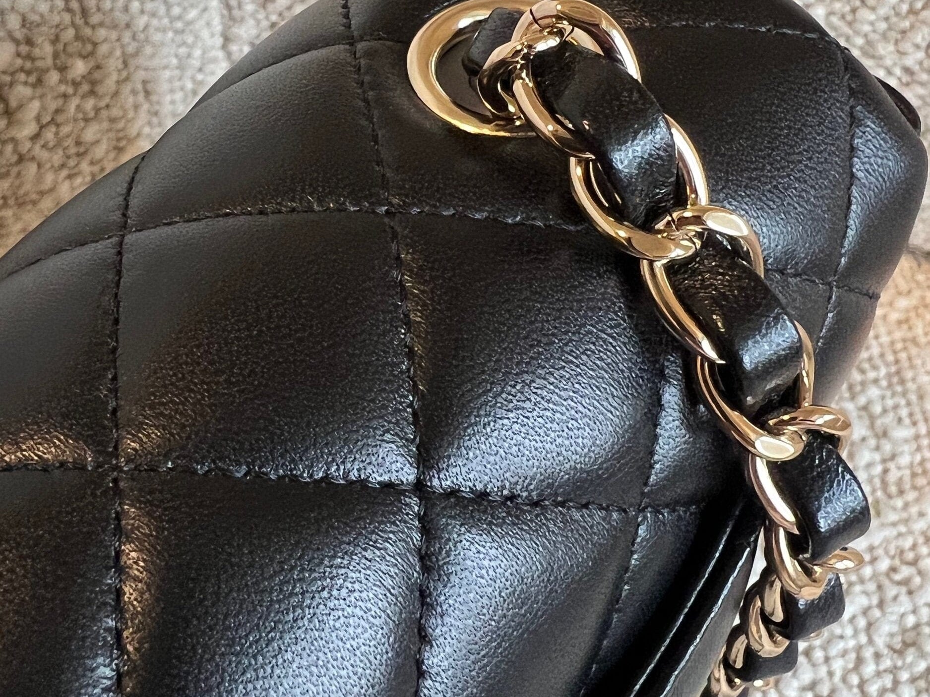 CHANEL Handbag Chanel Black Mini Rectangular Lambskin Quilted Flap LGHW - Redeluxe