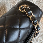 CHANEL Handbag Chanel Black Mini Rectangular Lambskin Quilted Flap LGHW - Redeluxe