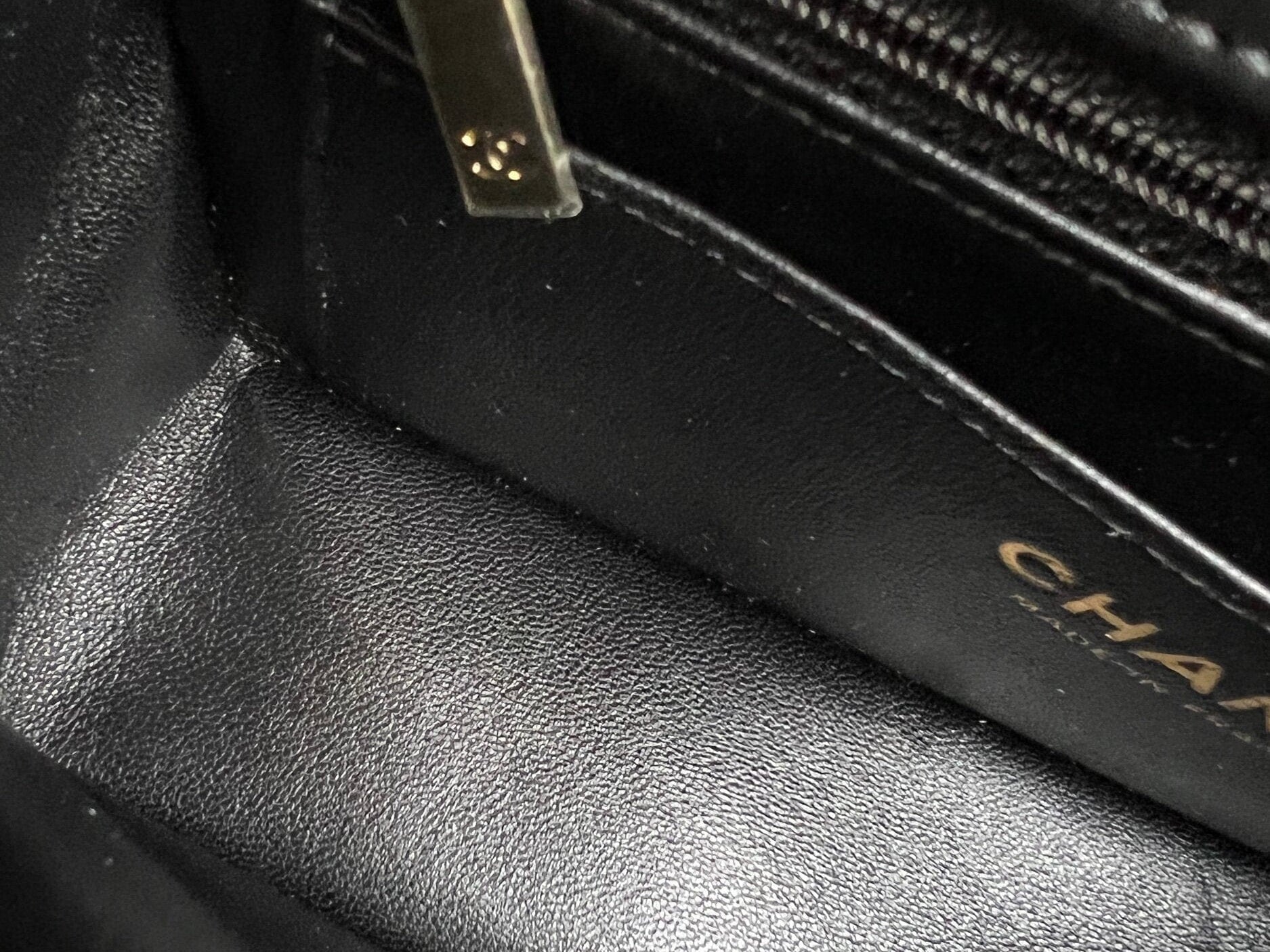 CHANEL Handbag Chanel Black Mini Rectangular Lambskin Quilted Flap LGHW - Redeluxe