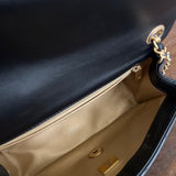 CHANEL Handbag CHANEL BLACK MINI SQUARE LAMBSKIN QUILTED FLAP SILVER HARDWARE - Redeluxe