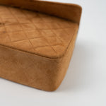 CHANEL Handbag Chanel Brown Suede Quilted Matelasse Single Flap  GHW - Redeluxe