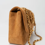 CHANEL Handbag Chanel Brown Suede Quilted Matelasse Single Flap  GHW - Redeluxe