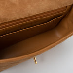 CHANEL Handbag Chanel Brown Suede Quilted Matelasse Single Flap  GHW - Redeluxe