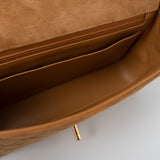 CHANEL Handbag Chanel Brown Suede Quilted Matelasse Single Flap  GHW - Redeluxe