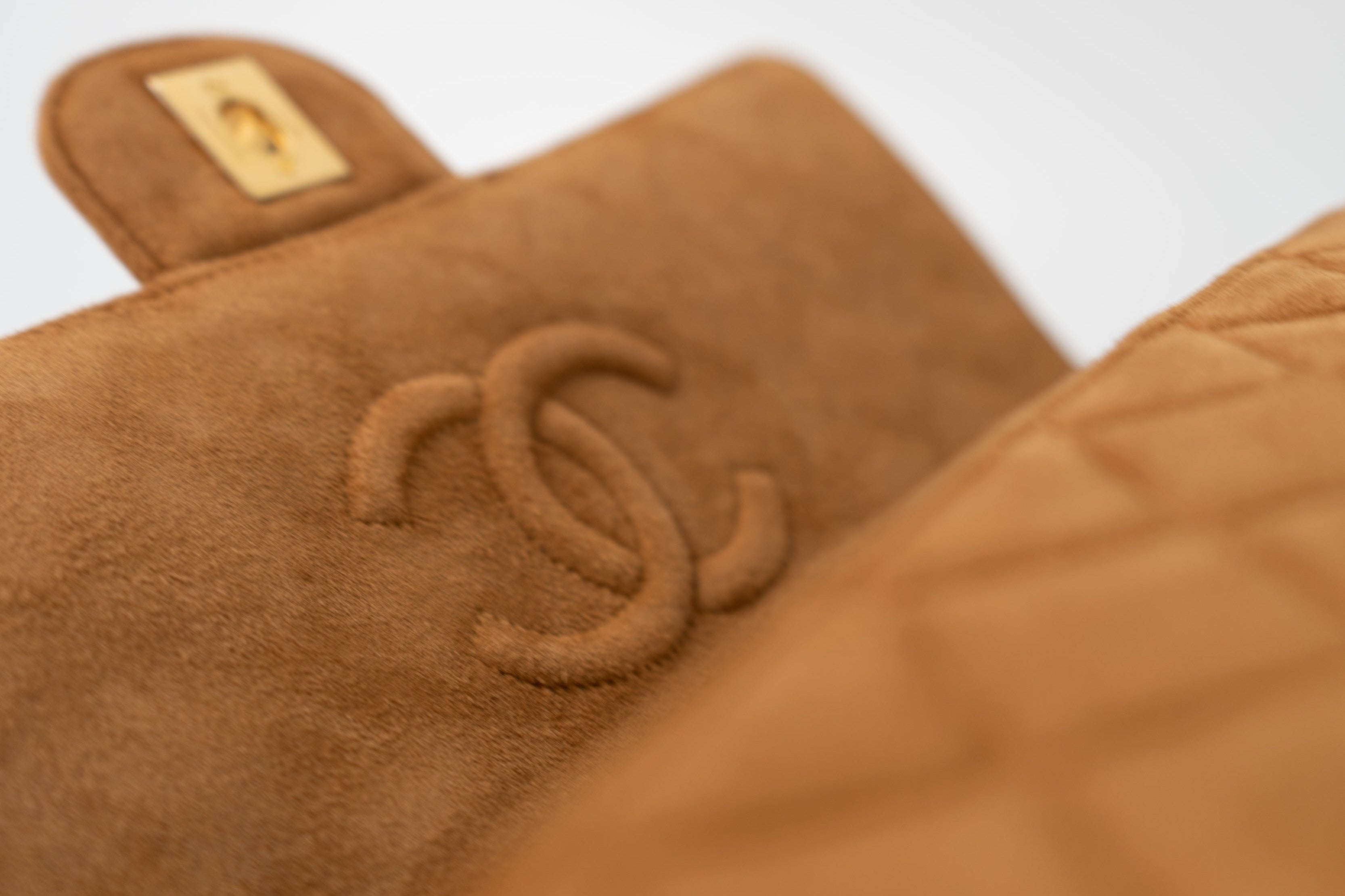CHANEL Handbag Chanel Brown Suede Quilted Matelasse Single Flap  GHW - Redeluxe