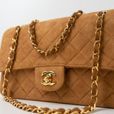 CHANEL Handbag Chanel Brown Suede Quilted Matelasse Single Flap  GHW - Redeluxe