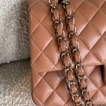 CHANEL Handbag Chanel Caramel Lambskin Quilted Classic Flap Medium LGHW - Redeluxe