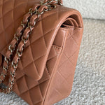 CHANEL Handbag Chanel Caramel Lambskin Quilted Classic Flap Medium LGHW - Redeluxe