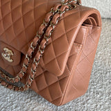 CHANEL Handbag Chanel Caramel Lambskin Quilted Classic Flap Medium LGHW - Redeluxe