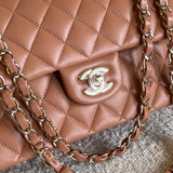 CHANEL Handbag Chanel Caramel Lambskin Quilted Classic Flap Medium LGHW - Redeluxe