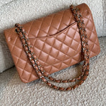 CHANEL Handbag Chanel Caramel Lambskin Quilted Classic Flap Medium LGHW - Redeluxe