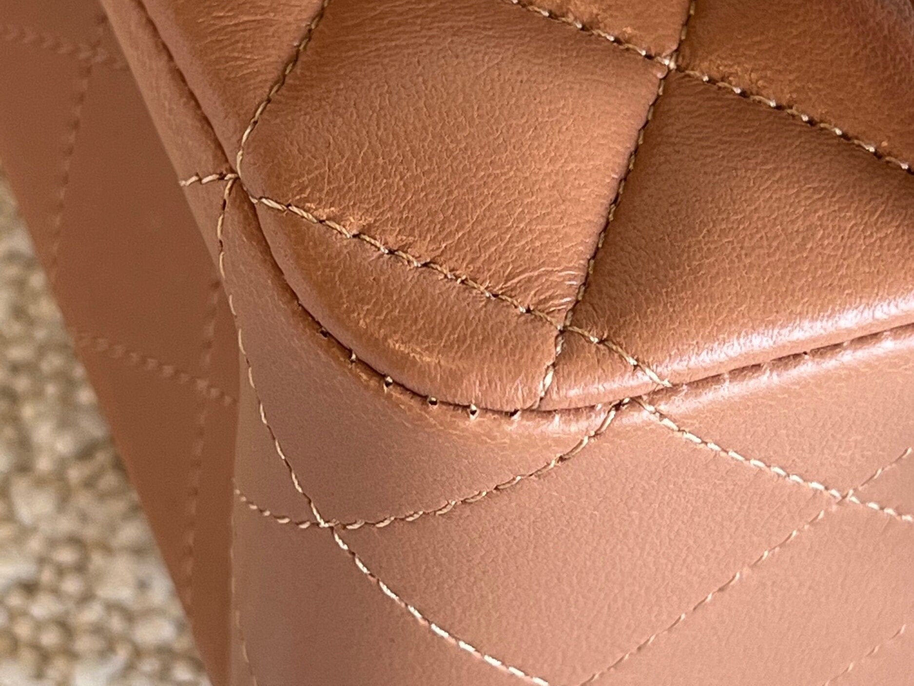 CHANEL Handbag Chanel Caramel Lambskin Quilted Classic Flap Medium LGHW - Redeluxe
