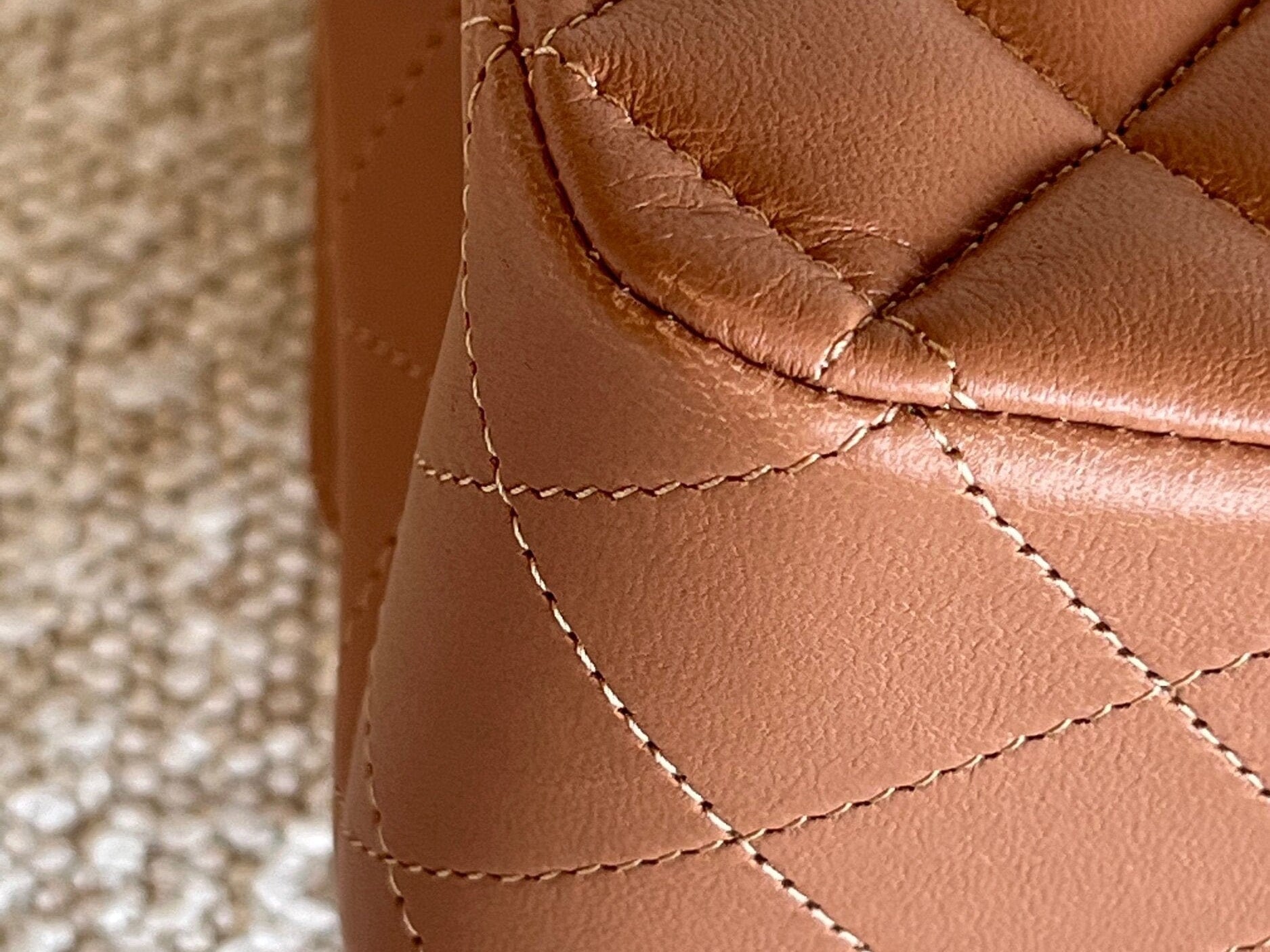 CHANEL Handbag Chanel Caramel Lambskin Quilted Classic Flap Medium LGHW - Redeluxe