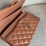 CHANEL Handbag Chanel Caramel Lambskin Quilted Classic Flap Medium LGHW - Redeluxe