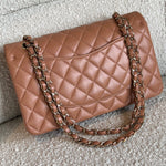 CHANEL Handbag Chanel Caramel Lambskin Quilted Classic Flap Medium LGHW - Redeluxe