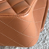 CHANEL Handbag Chanel Caramel Lambskin Quilted Classic Flap Medium LGHW - Redeluxe