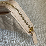 CHANEL Handbag Chanel Classic Zipped Coin Purse Beige - Redeluxe