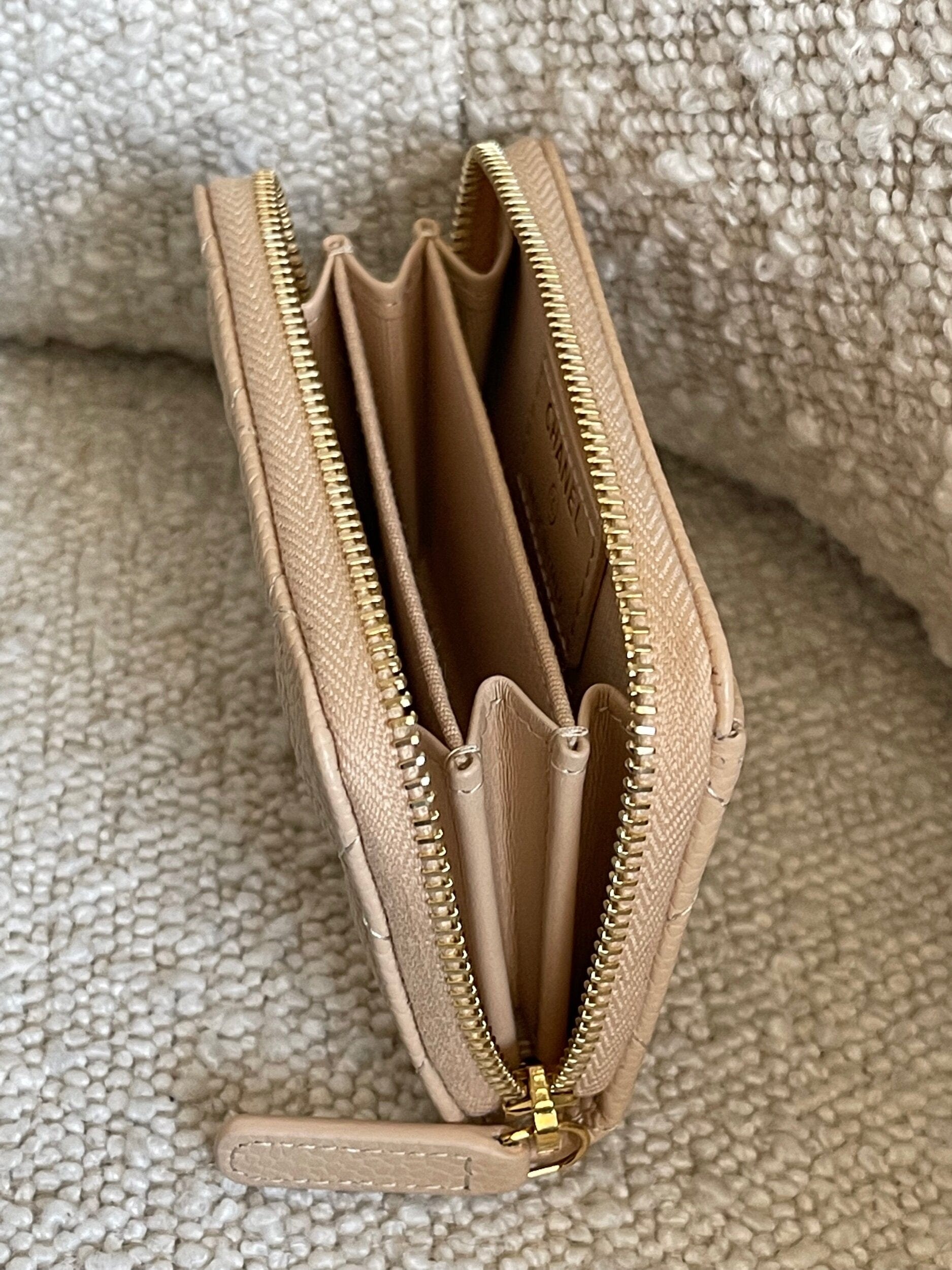 Buy CHANEL Classic Zipped Coin Purse Beige Luxury Pre Owned Designer Accessories REDELUXE