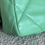 CHANEL Handbag Chanel Green Goatskin Quilted Small 19 Flap MHW - Redeluxe