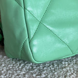 CHANEL Handbag Chanel Green Goatskin Quilted Small 19 Flap MHW - Redeluxe