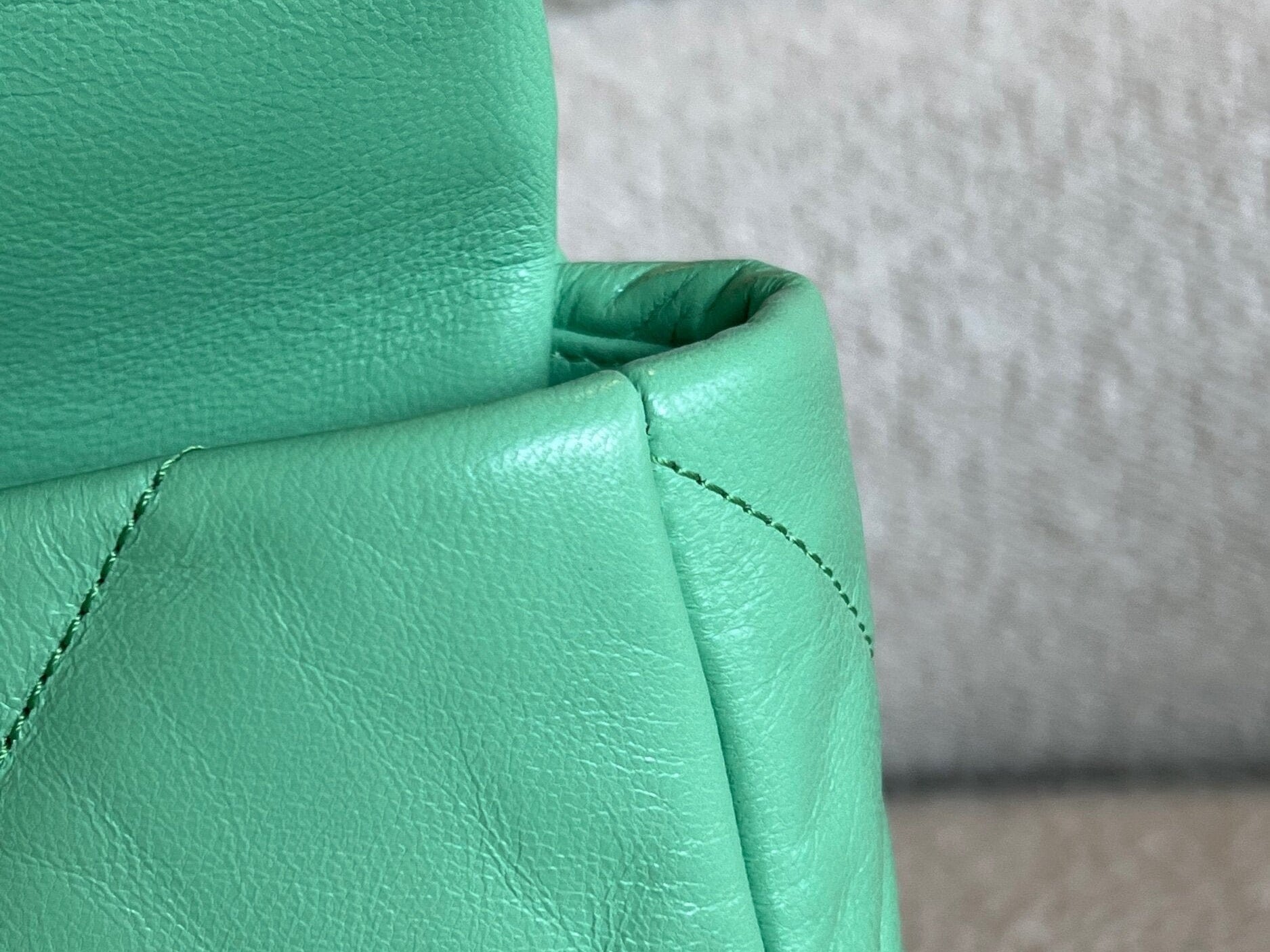 CHANEL Handbag Chanel Green Goatskin Quilted Small 19 Flap MHW - Redeluxe