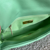 CHANEL Handbag Chanel Green Goatskin Quilted Small 19 Flap MHW - Redeluxe