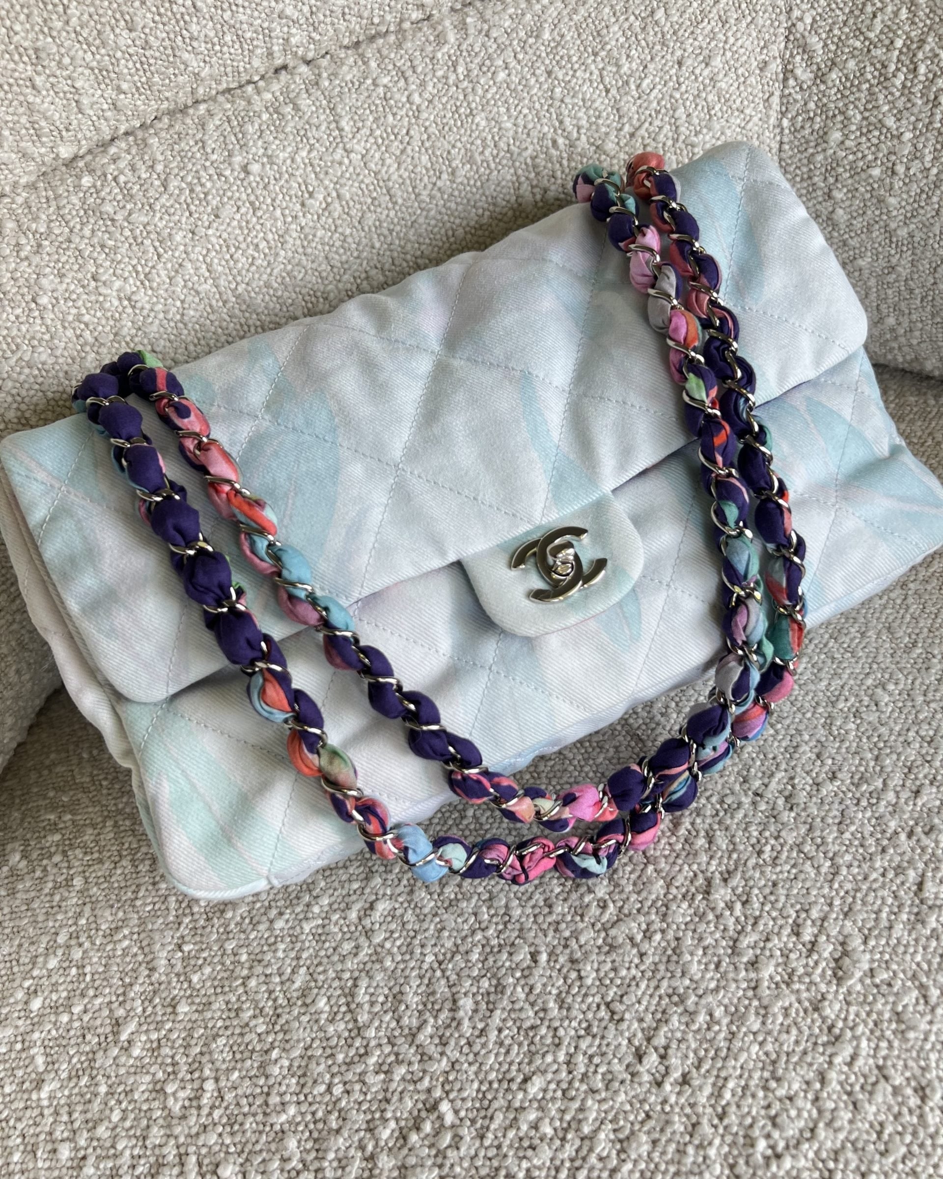 CHANEL Handbag Chanel Jungle Jeans Flap Bag Blue SHW - Redeluxe