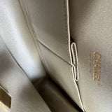 CHANEL Handbag Chanel Metallic Gold Lambskin Quilted Classic Flap Medium AGHW - Redeluxe
