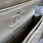 CHANEL Handbag Chanel Metallic Gold Lambskin Quilted Classic Flap Medium AGHW - Redeluxe