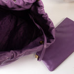 CHANEL Handbag Chanel Purple Calfskin Quilted 22 Drawstring Bag - Redeluxe