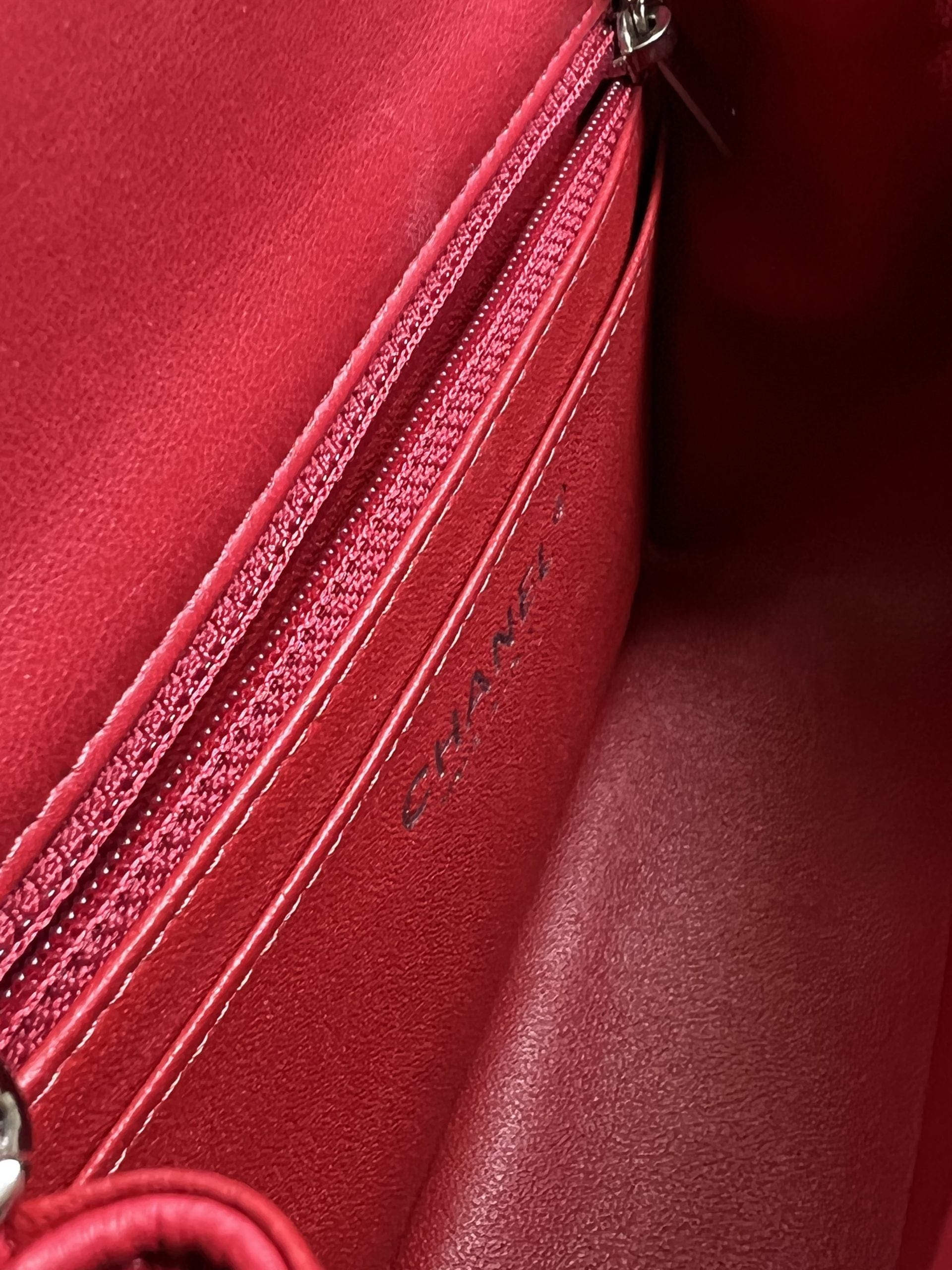 Chanel Red Mini Square Lambskin Quilted Flap SHW – REDELUXE