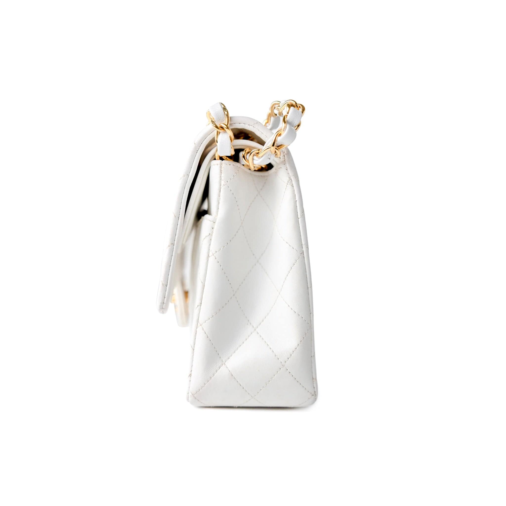 Buy Chanel Vintage White Lambskin Quilted Classic Flap