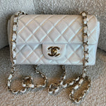 CHANEL Handbag Chanel White Iridescent Mini Rectangular LGHW - Redeluxe