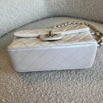 CHANEL Handbag Chanel White Iridescent Mini Rectangular LGHW - Redeluxe