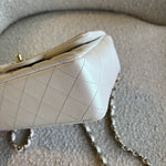 CHANEL Handbag Chanel White Iridescent Mini Rectangular LGHW - Redeluxe