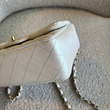 CHANEL Handbag Chanel White Iridescent Mini Rectangular LGHW - Redeluxe