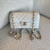 CHANEL Handbag Chanel White Iridescent Mini Rectangular LGHW - Redeluxe