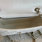 CHANEL Handbag Chanel White Iridescent Mini Rectangular LGHW - Redeluxe