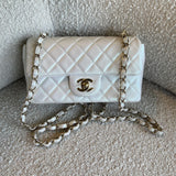 CHANEL Handbag Chanel White Iridescent Mini Rectangular LGHW - Redeluxe