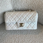 CHANEL Handbag Chanel White Iridescent Mini Rectangular LGHW - Redeluxe