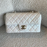 CHANEL Handbag Chanel White Iridescent Mini Rectangular LGHW - Redeluxe