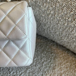 CHANEL Handbag Chanel White Iridescent Mini Rectangular LGHW - Redeluxe