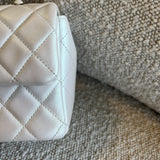 CHANEL Handbag Chanel White Iridescent Mini Rectangular LGHW - Redeluxe